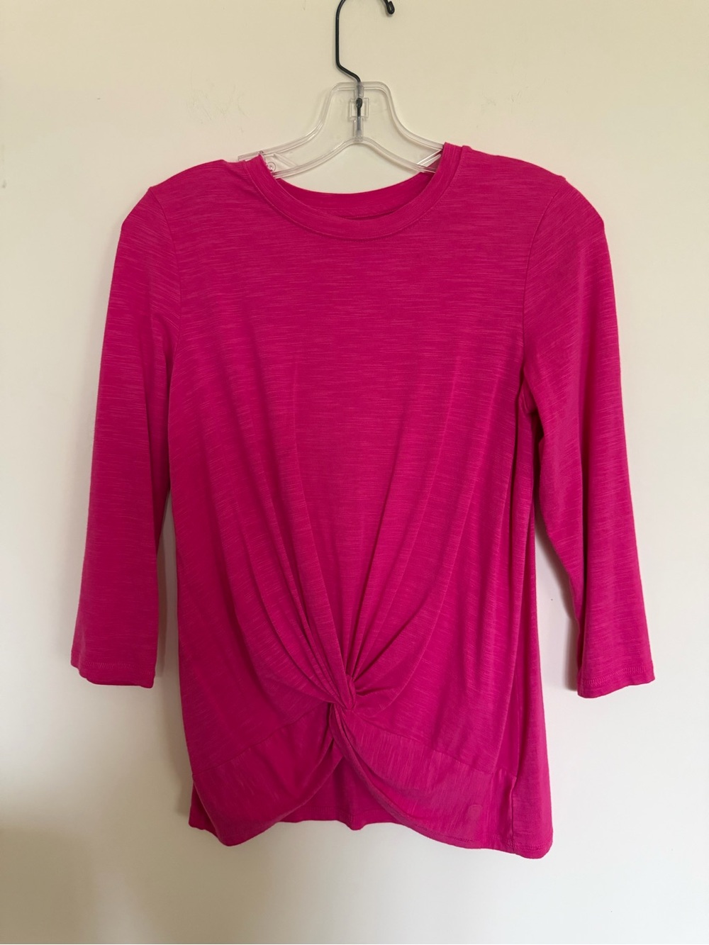 Talbots Twist-Knot Long Sleeve Top - Fuchsia